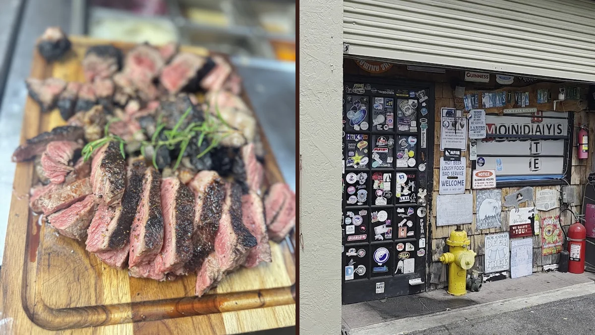A spread of burgers, ribs, and small plates.